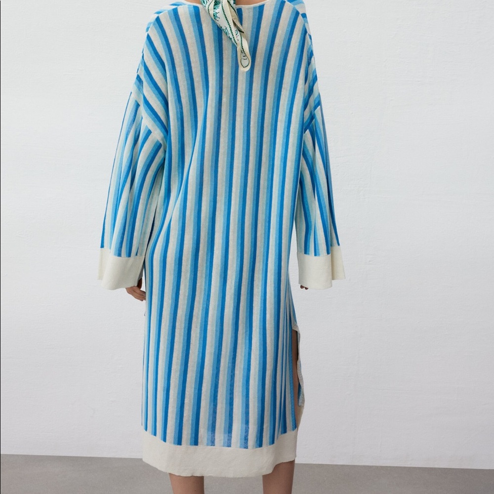 ZARA STRIPED LINEN TUNIC - Picture 2 of 4